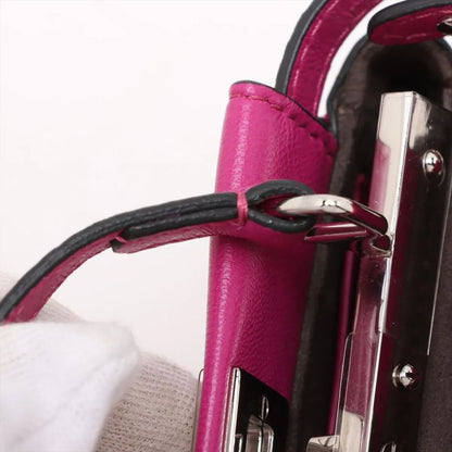 Fendi Micro Peekaboo Leather 2WAY Handbag Crossbody Shoulder Tote 8m0355 Women