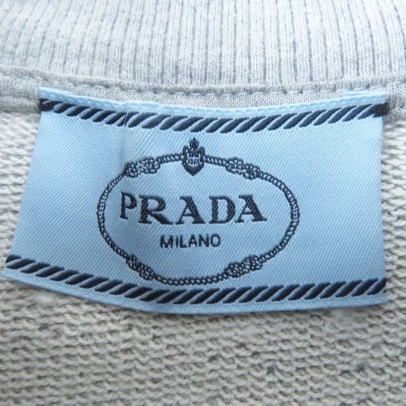 Prada 23SS 134668 Triangle Logo/triangle Logo Plate Oversized Sweatshirt Grey