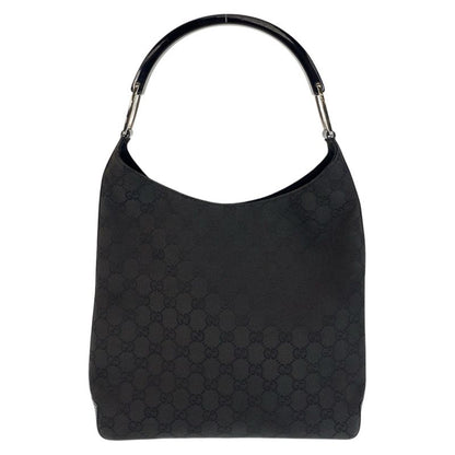 Gucci Black Silver Hardware GG Canvas/plastic 001 3752 Shoulder Bag Women 504840