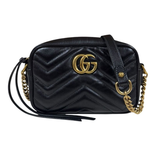 Gucci GG Marmont Shoulder Bag Leather 448065 Black Ladies Gucci  Gucci