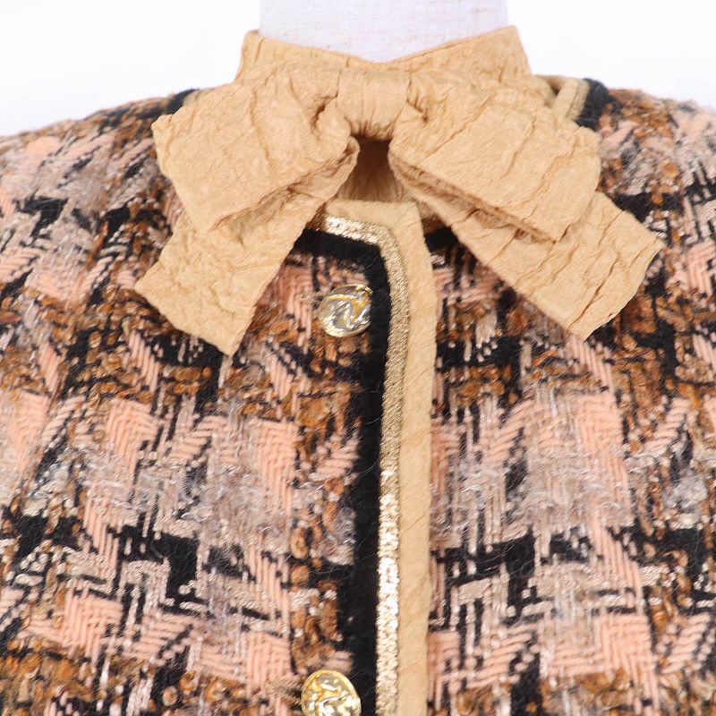 CHANEL Vintage Tweed Jacket Long-sleeved Top And Skirt 3-piece Set-up