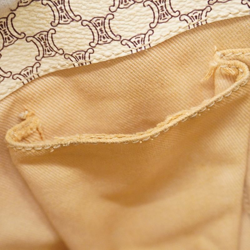 Celine Tote Bag Macadam PVC White Gold Hardware Women