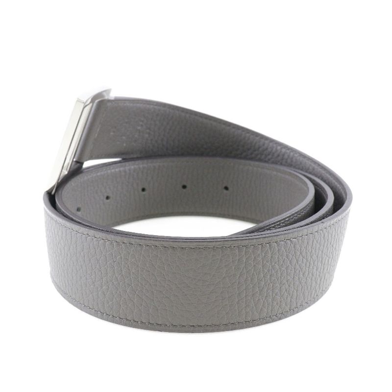 Hermes Serie Taurillon Clemence Etang Gray A Men's Belt