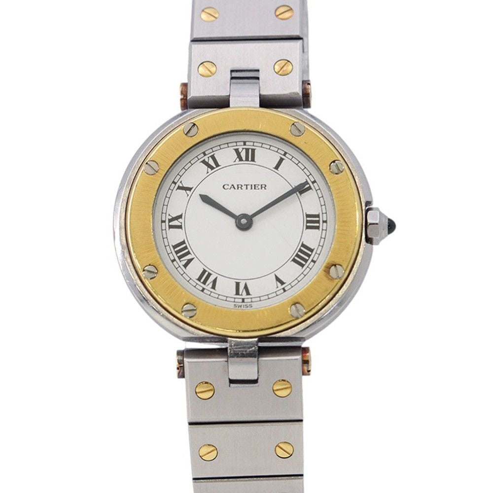 Cartier Santos Round Watch White Dial Quartz