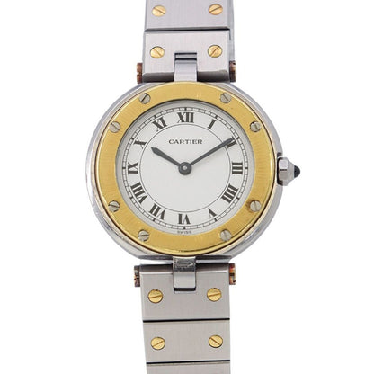 Cartier Santos Round Watch White Dial Quartz