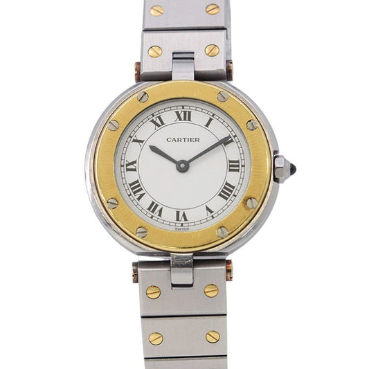 Cartier Santos Round Watch White Dial Quartz