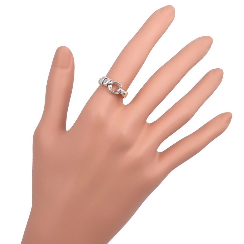 Tiffany & Co Hook And Eye Silver 925 X 18K Yellow Gold Size 12.5 Ladies 2.7g