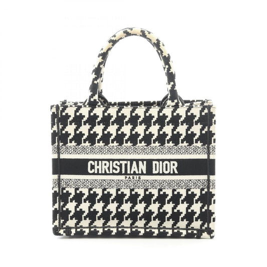 Dior Tote Book Small Black White Canvas