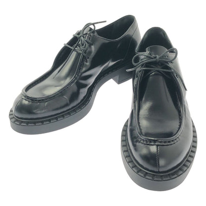 Prada Brushed Leather Lace Up Loafers 40 Black