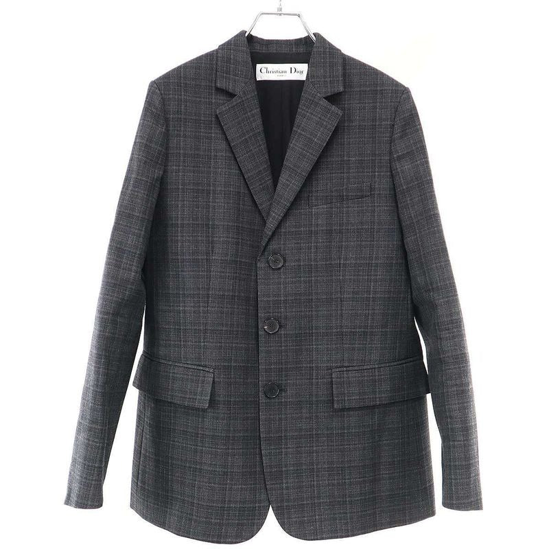 Christian Dior Wool Check 3 B Jacket & Slacks Pants Set Suit