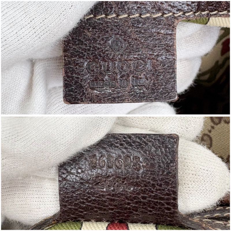 Gucci Tote Bag GG Canvas Mushroom Embroidery Mushroom Charm Shoulder A4 Horsebit