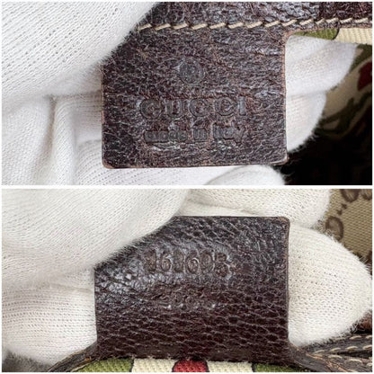 Gucci Tote Bag GG Canvas Mushroom Embroidery Mushroom Charm Shoulder A4 Horsebit