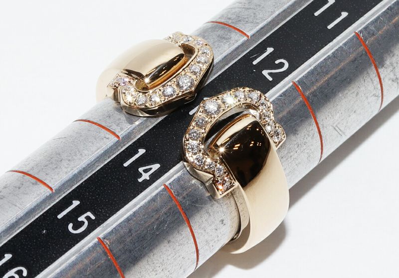 Cartier Ring 18K Yellow Gold 30p(015ct) 2C Bouclece Ring With Diamonds