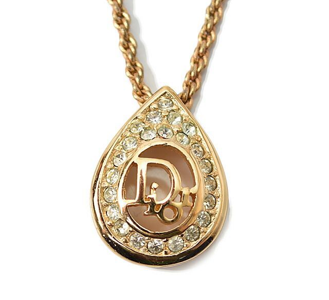 Christian Dior Necklace Choker Christian Dior Vintage Logo Teardrop Motif