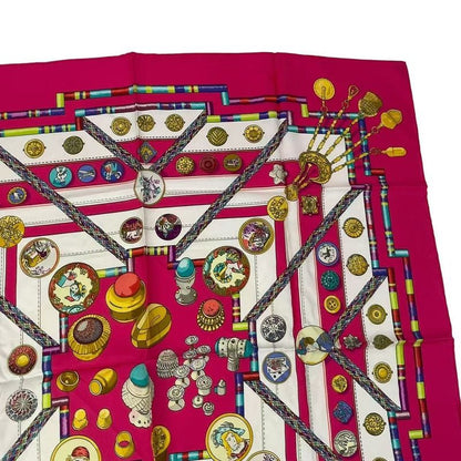 Hermes Scarf Silk Carre 90 Petie Main Seamstress Pink