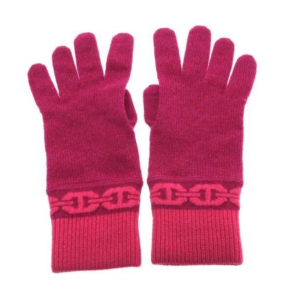 Hermes Knit Gloves Red