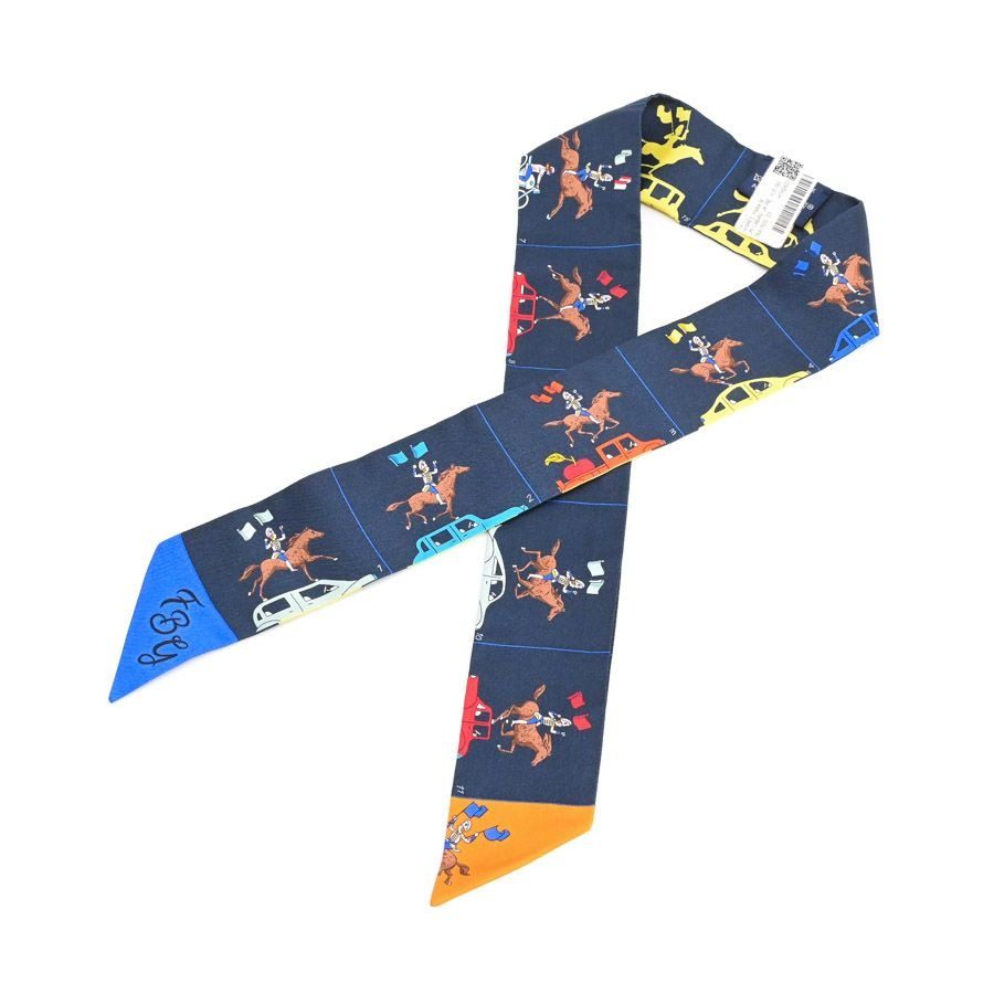 Hermes Scarf Twilly Scarves Navy