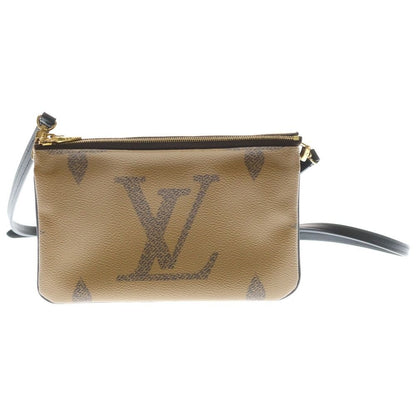 Louis Vuitton Monogram Giant Reverse Pochette Double Zip Shoulder Bag Brown Beige
