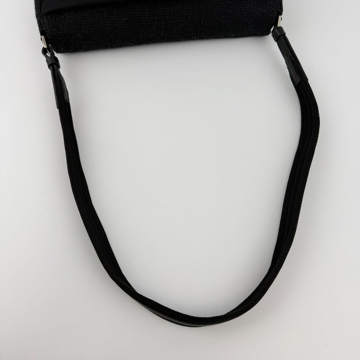 Prada Shoulder Bag Black Wool Vintage — view 13