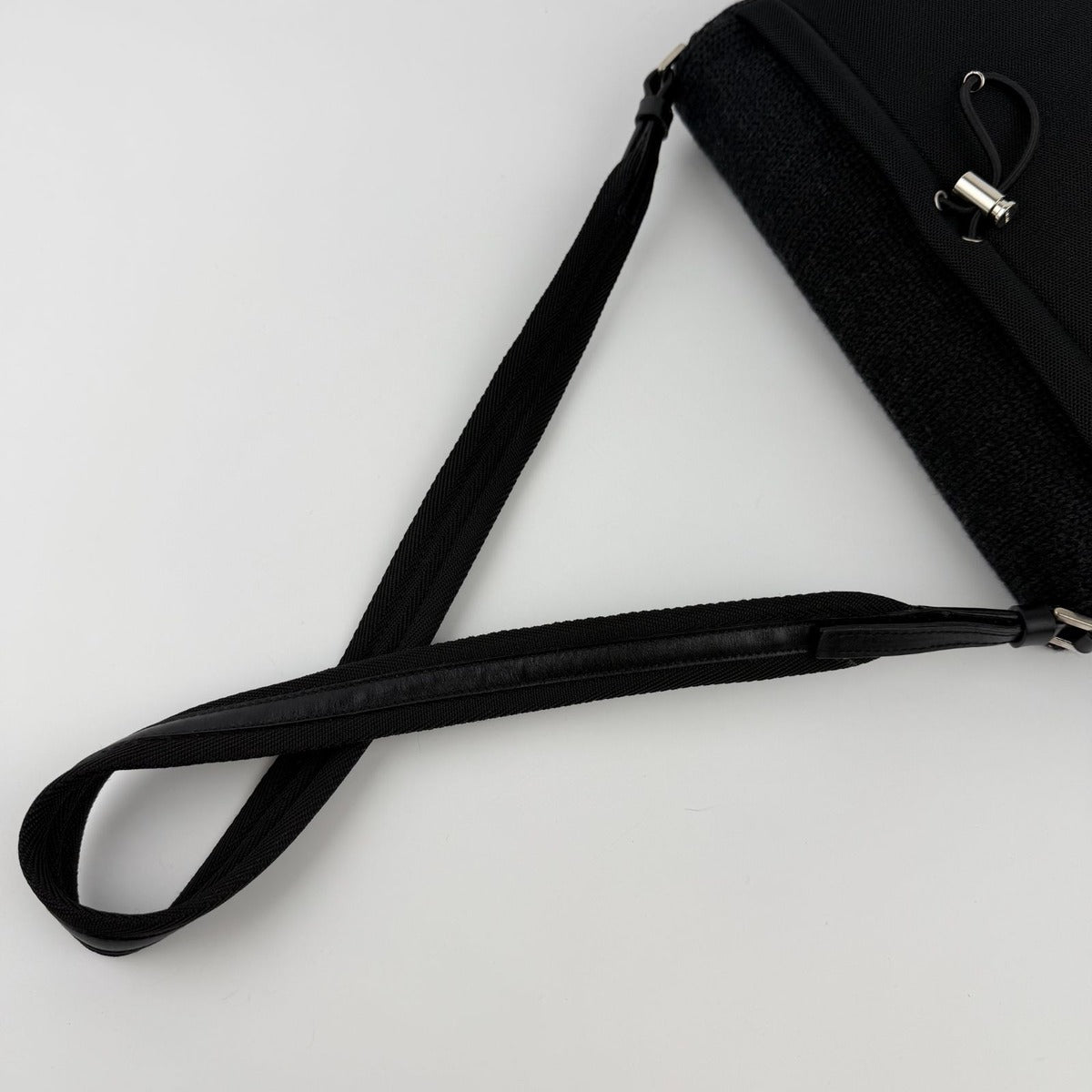 Prada Shoulder Bag Black Wool Vintage — view 14