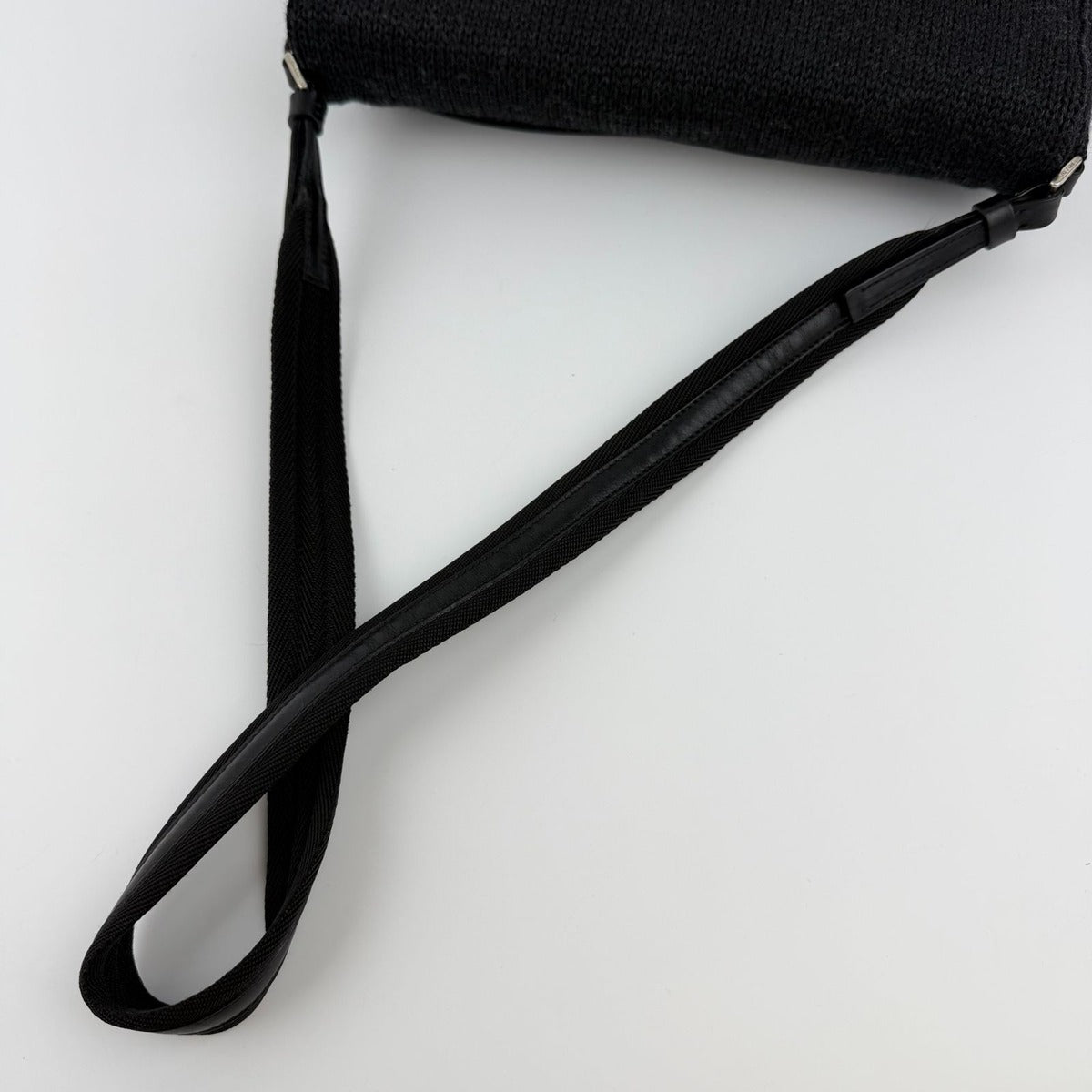 Prada Shoulder Bag Black Wool Vintage — view 15