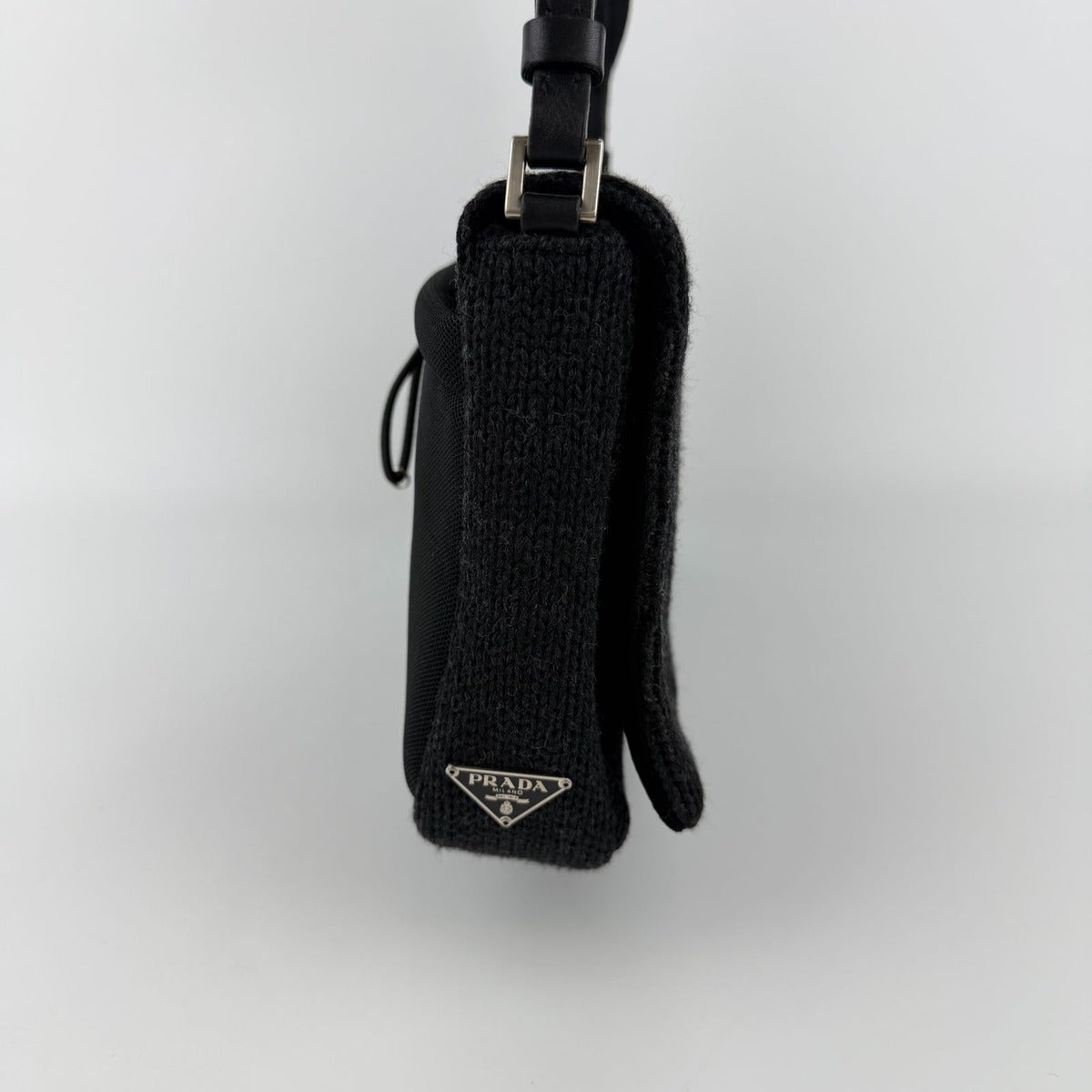 Prada Shoulder Bag Black Wool Vintage — view 5