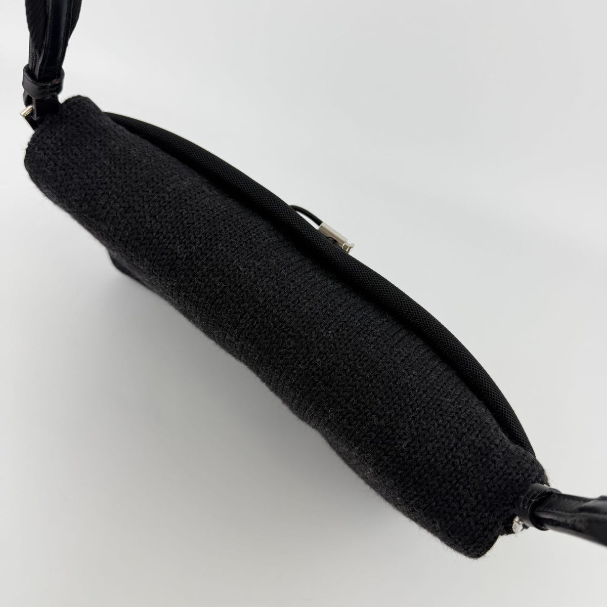 Prada Shoulder Bag Black Wool Vintage — view 7