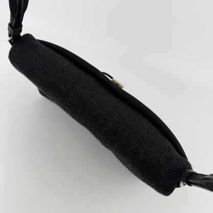 Prada Shoulder Bag Black Wool Vintage — view 7