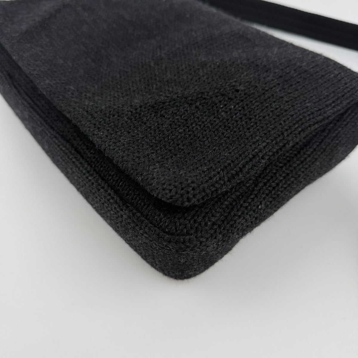 Prada Shoulder Bag Black Wool Vintage — view 10