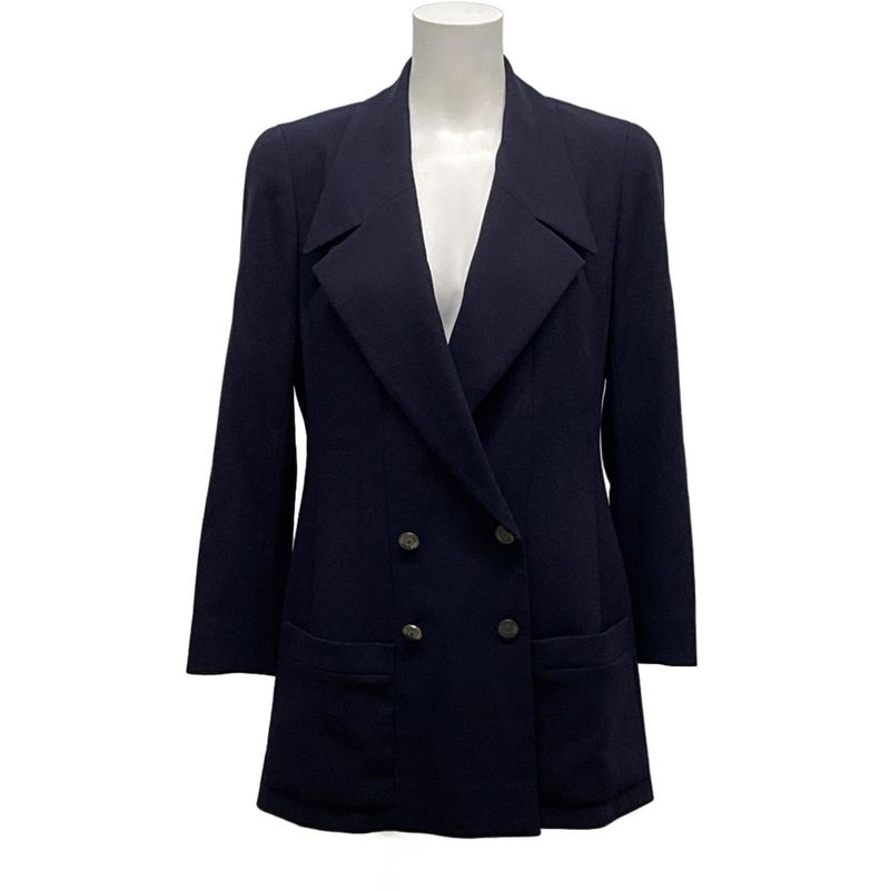 Chanel Jacket Size 40 M Ladies P08873 Black Long Sleeves/shoulder Pads/fall/wint