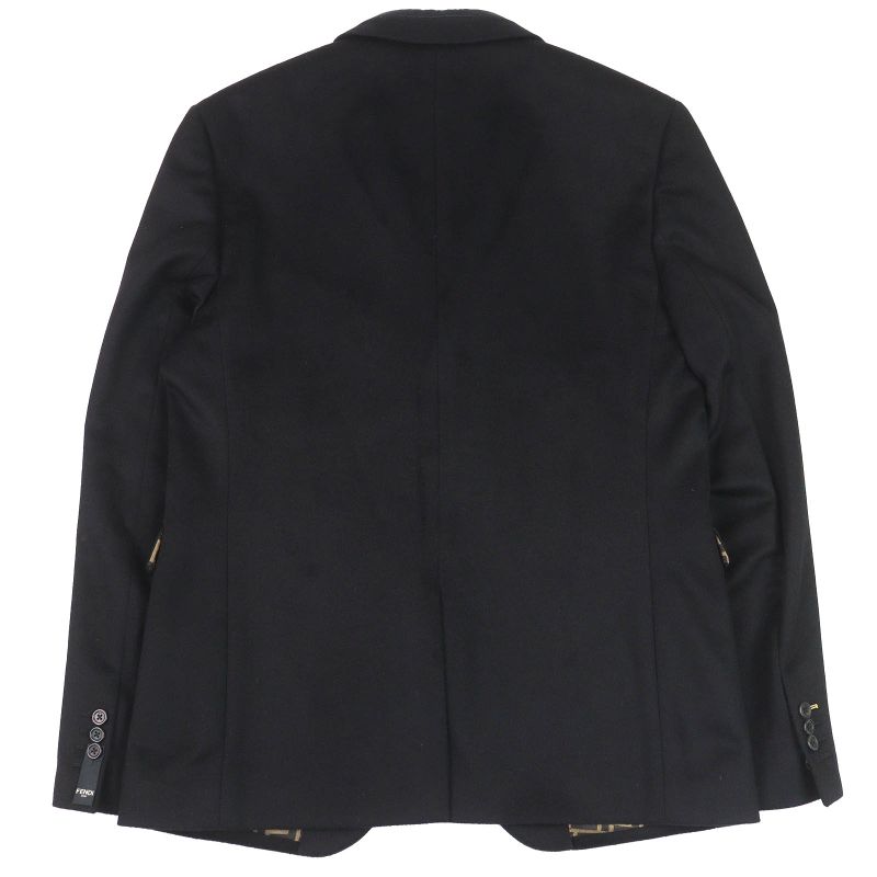 Fendi 2019 Fj0562 100% Cashmere Lining FF Logo And Zucca Pattern Logo Buttons