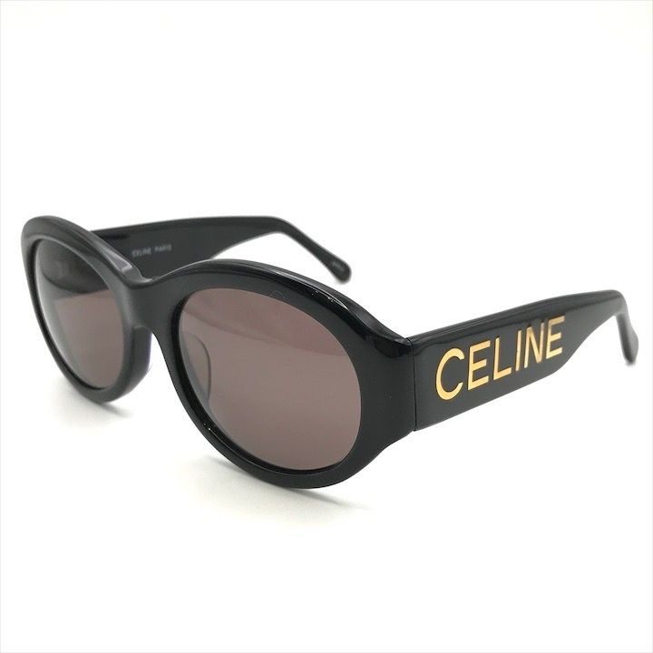 Celine Sunglasses Gold Logo Black Eyewear