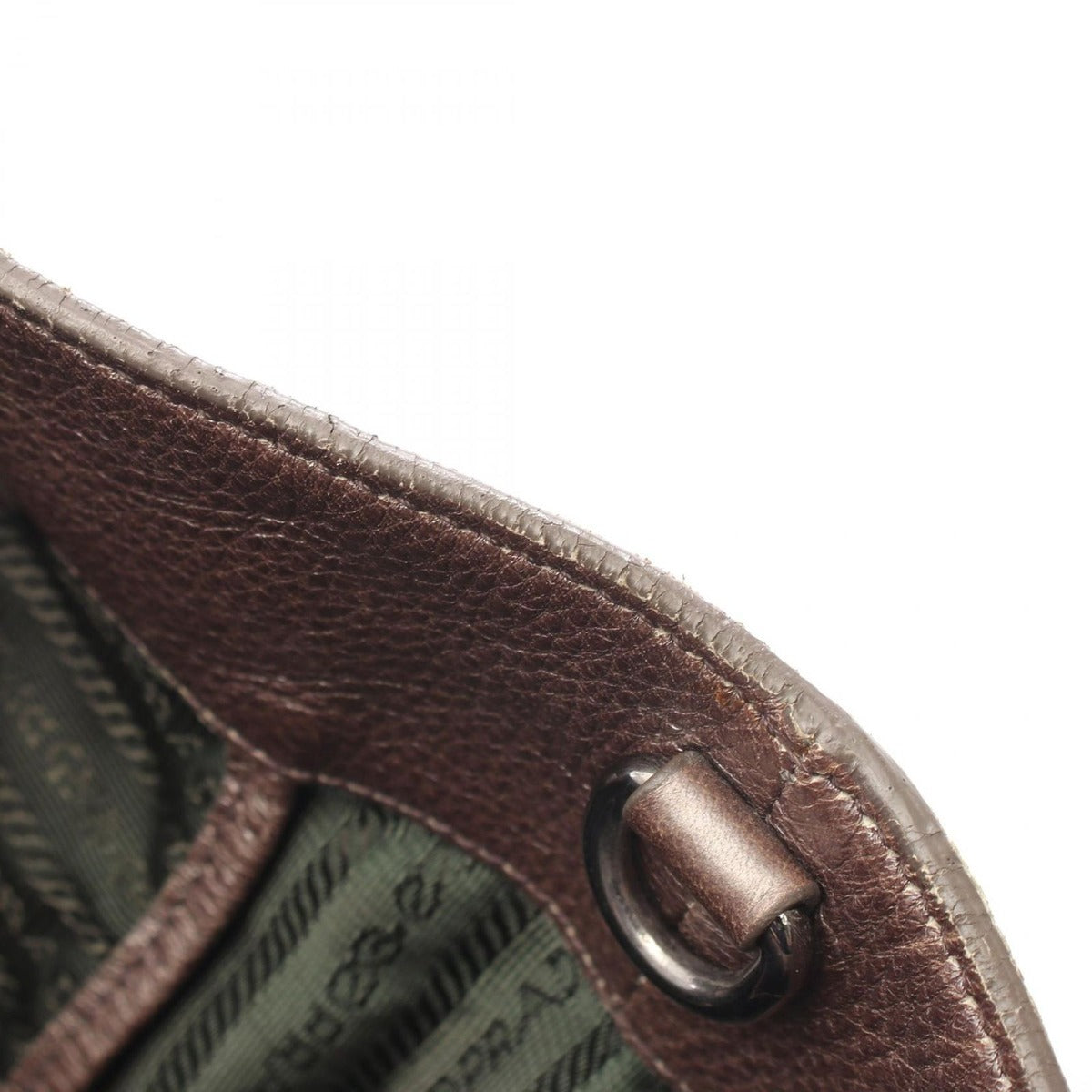 Prada Tote Bronze Leather Vittelo Daino — view 8