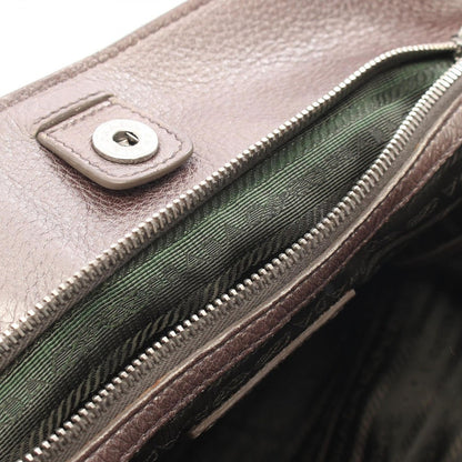 Prada Tote Bronze Leather Vittelo Daino — view 9