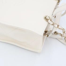 Chanel Small Zip Shop 2WAY White As3129 Ladies Tote Bag