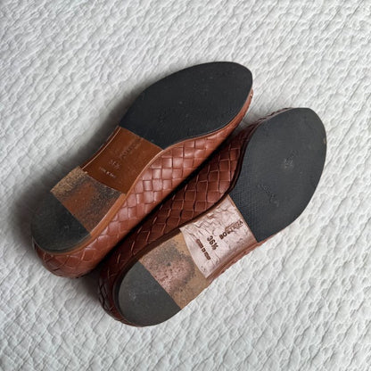Bottega Veneta Flat Shoes Pumps Intrecciato Stitch Brown 36 1 2 23.5cm (9.25in)