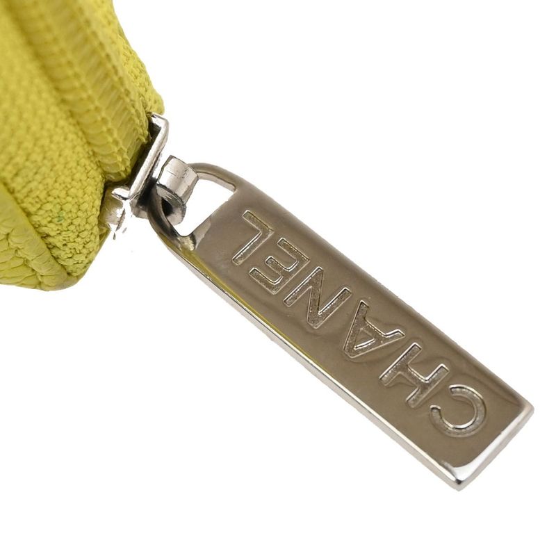 Chanel Long Wallet Round Zipper CC Caviar Skin Yellow 37ka813