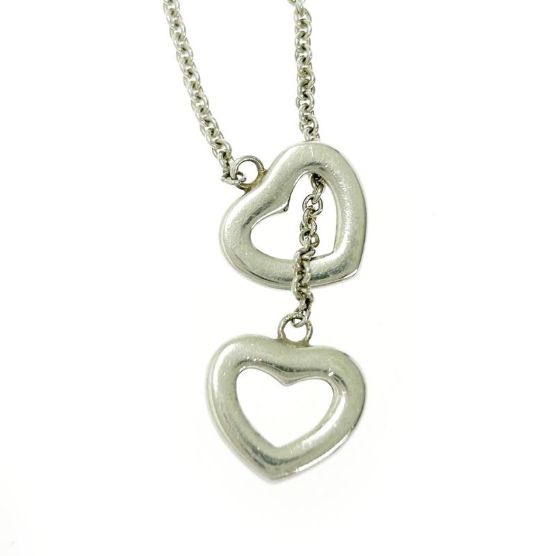 Tiffany & Co Silver Heart Link Lariat Necklace 9.0g 925 Engraved 408052 Necklace