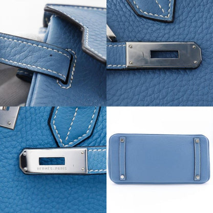 Hermes Birkin 30 Taurillon Clemence Blue Jean Silver Hardware □H Ladies Handbag