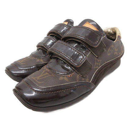 Louis Vuitton Monogram Sneakers Low Cut Velcro Logo Shoes 35.5 Brown