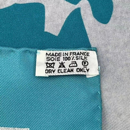 Hermes Carre 90 Scarf Map Pattern Silk Blue Box — view 8