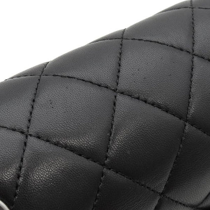 Chanel Shoulder Bag Matelasse 25 Flap Bag Lambskin Black Silver Hardware Black