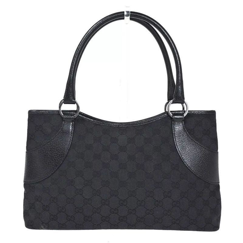 Gucci GG Pattern Tote Handbag Canvas Black 80 Bs141