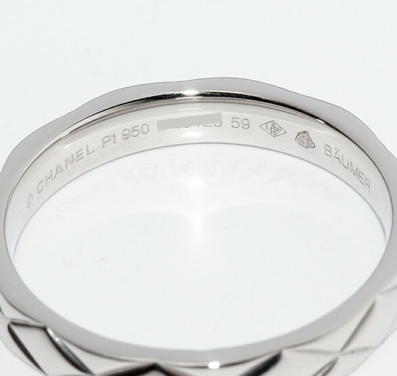 Chanel Pt950 Matelasse Ring Medium Model
