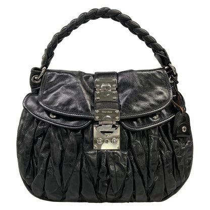 Miu Miu Handbag Matelasse Black Leather