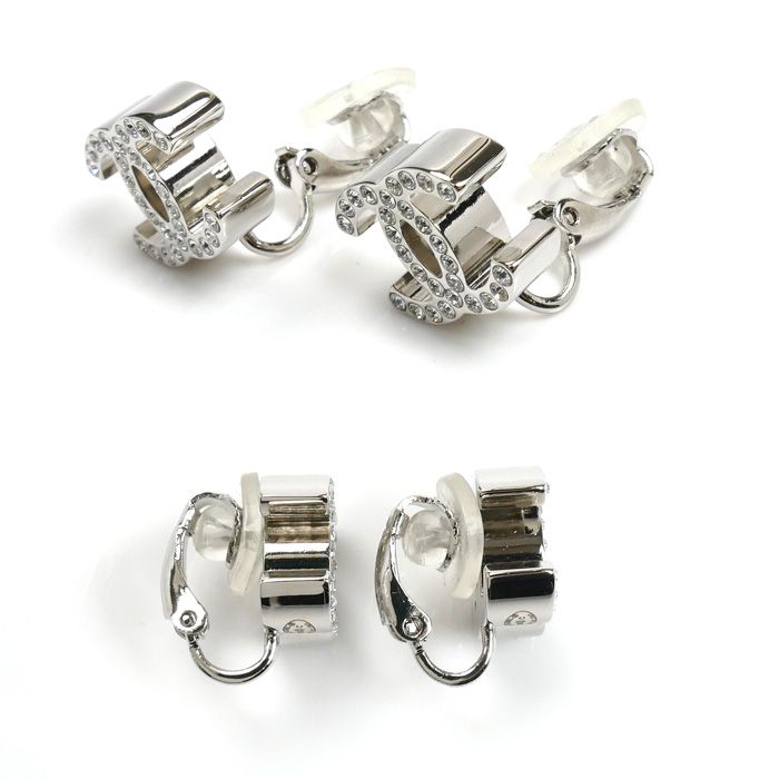 Chanel Metal Coco Rhinestone Earrings Abf152 88g Ladies Pre-owned