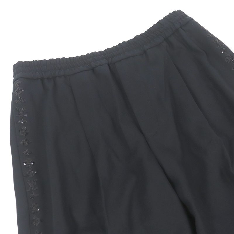 Louis Vuitton 23SS Monogram Sequined Trousers Easy Pants Black 40 Made In
