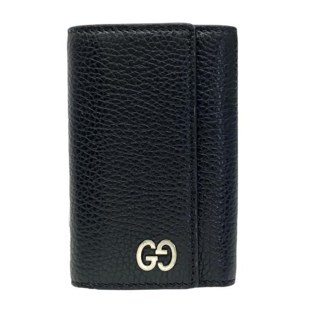 Gucci 6-Ring Key Case Hook Ring Small Leather Black