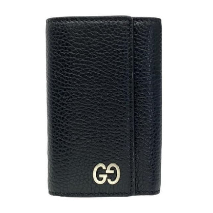 Gucci 6-Ring Key Case Hook Ring Small Leather Black