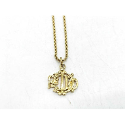 Dior Necklace Emblem Logo Gold Metal — view 2